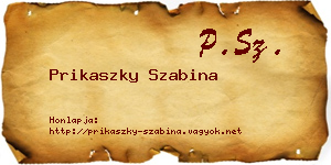 Prikaszky Szabina névjegykártya